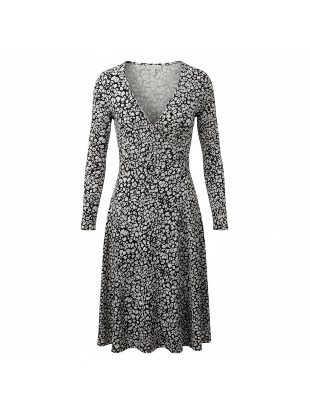 Classiques Entier Silk Dress Size XS Long Sleeve Fit N' Flare Surplice Wrap Neck